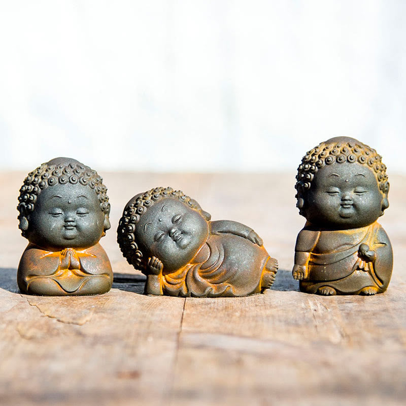 Buddha Figur Klein Eisen Rost Harz Glücksbringer