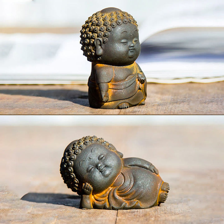 Buddha Figur Klein Eisen Rost Harz Statue