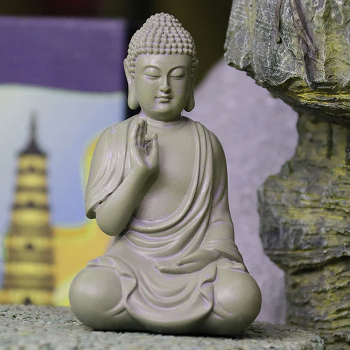 Buddha Figur Klein Meditation Harz Statue