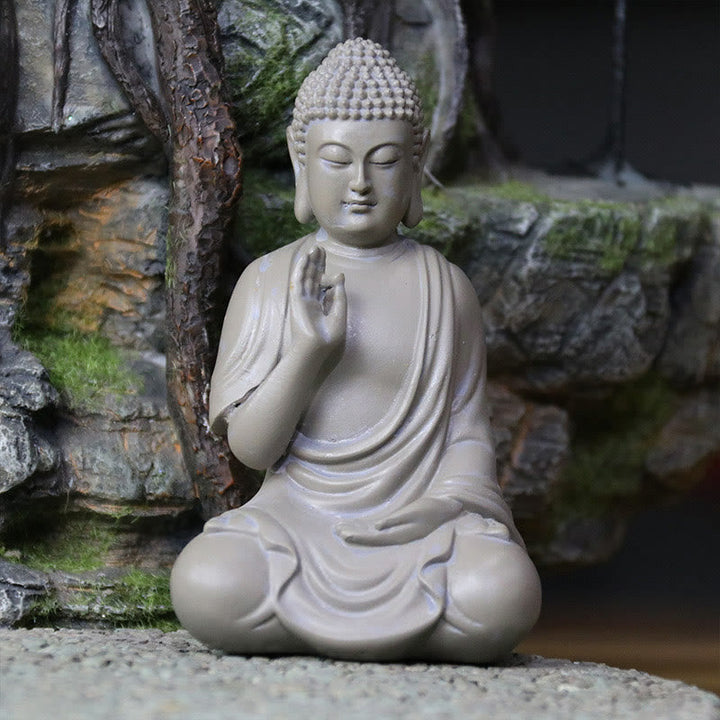 Buddha Figur Klein Meditation Harz Wohnzimmer