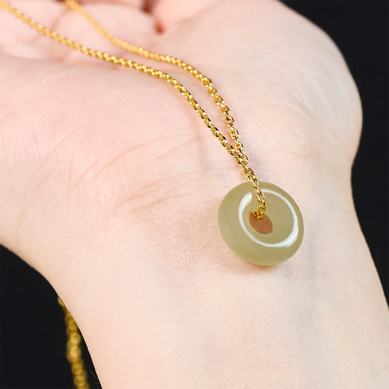 Jade Kette Grüner Buddha Stein Anhänger Natur Frieden