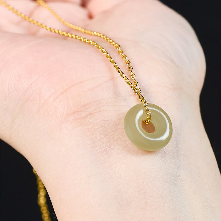 Jade Kette Grüner Buddha Stein Anhänger Natur Frieden