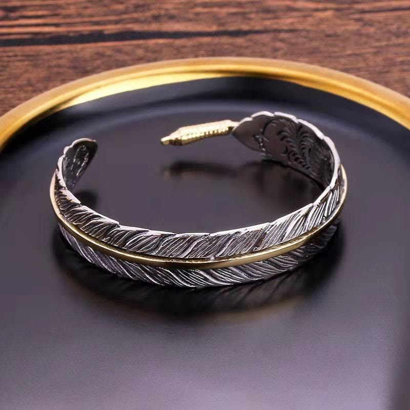 Armband Kupfer Buddha Federmuster Glück Reichtum Schmuck offenes Design