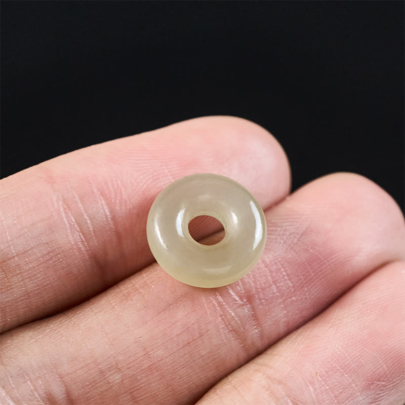 Jade Buddha Kette Anhänger Schließe Donut Naturstein Frieden grün