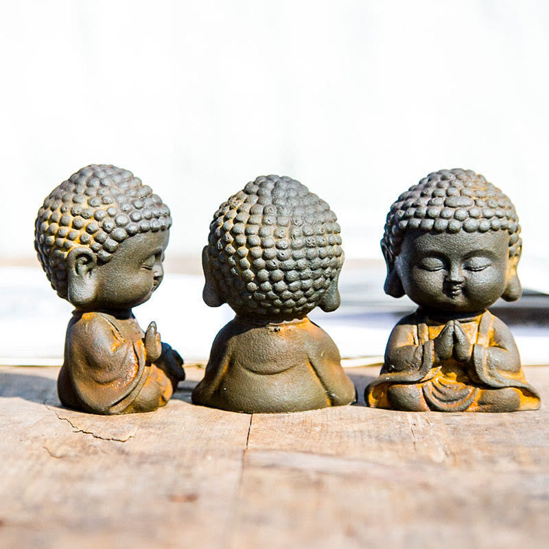Buddha Meditation Eisen Rost Klein Feng Shui
