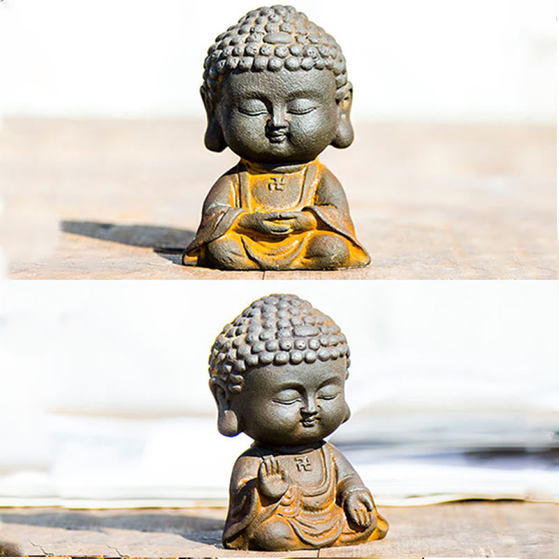 Buddha Meditation Eisen Rost Klein Geschenk