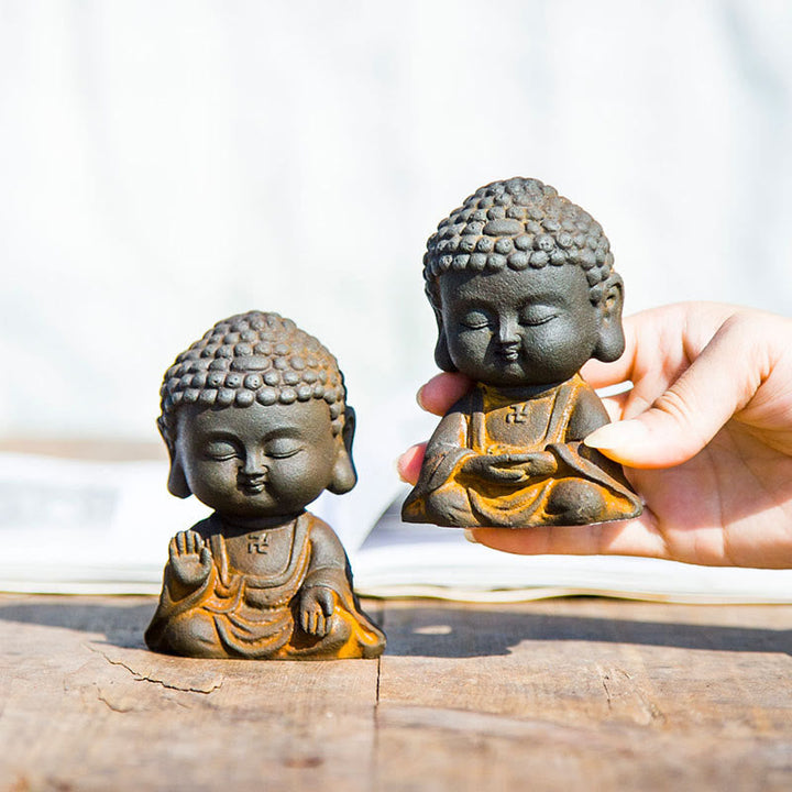 Buddha Meditation Eisen Rost Klein Glücksbringer