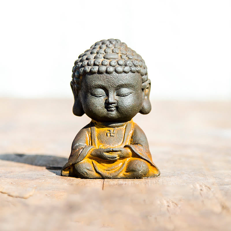 Buddha Meditation Eisen Rost Klein Wohnzimmer
