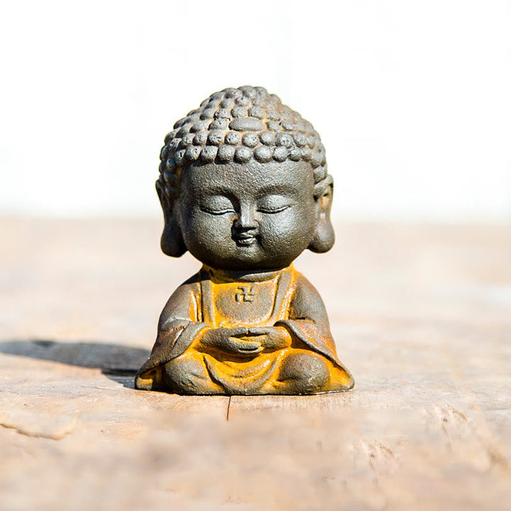 Buddha Meditation Eisen Rost Klein Wohnzimmer