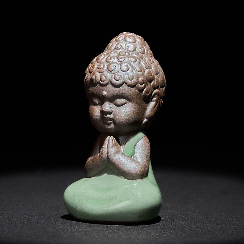 Buddha Meditation Mönch Keramik Gebet Feng Shui