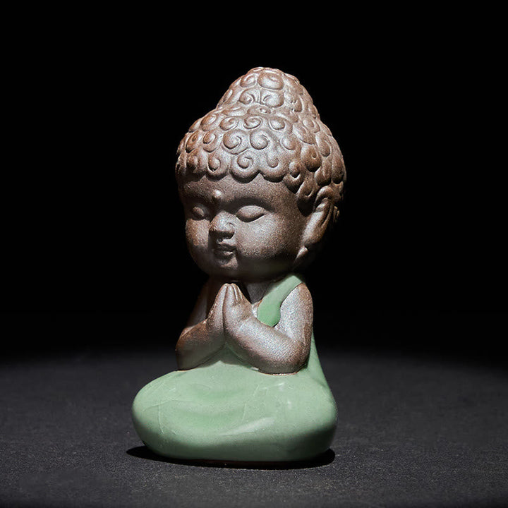 Buddha Meditation Mönch Keramik Gebet Feng Shui