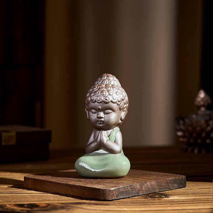 Buddha Meditation Mönch Keramik Gebet Geschenk