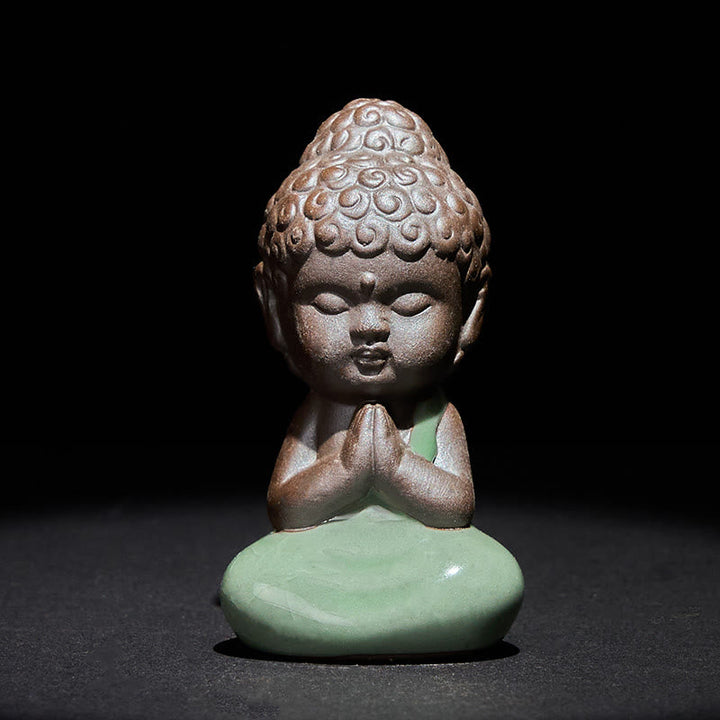 Buddha Meditation Mönch Keramik Gebet