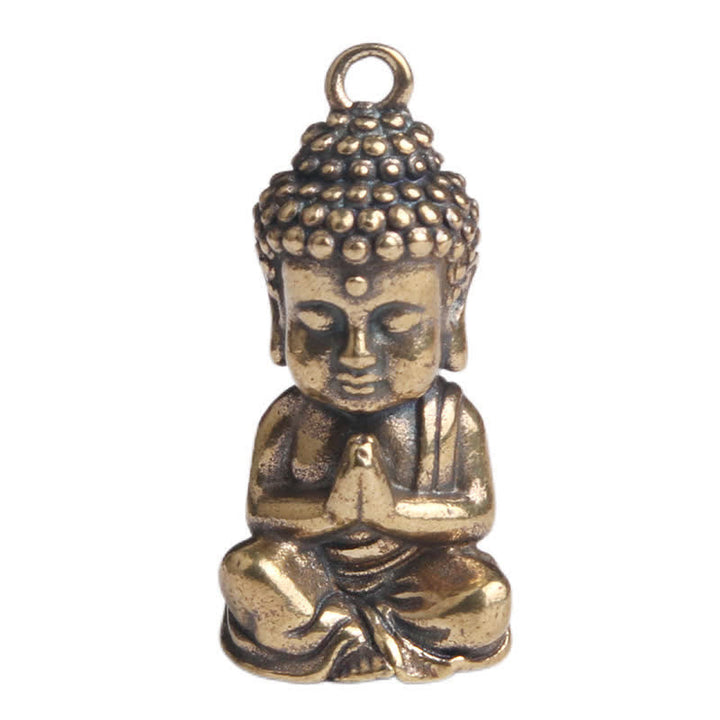 Buddha Schlüsselanhänger Kupfer Mitgefühl meditierend spirituell Glücksbringer Anhänger