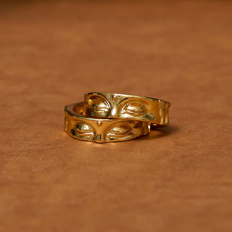 Kupfer Ring Meditierender Buddha Ruhe Schutz Glück Meditation