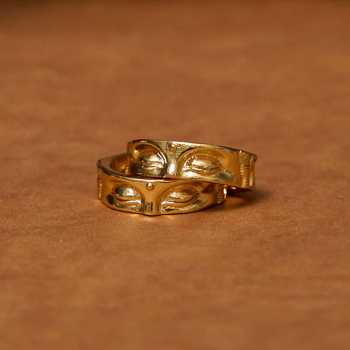 Kupfer Ring Meditierender Buddha Ruhe Schutz Glück Meditation