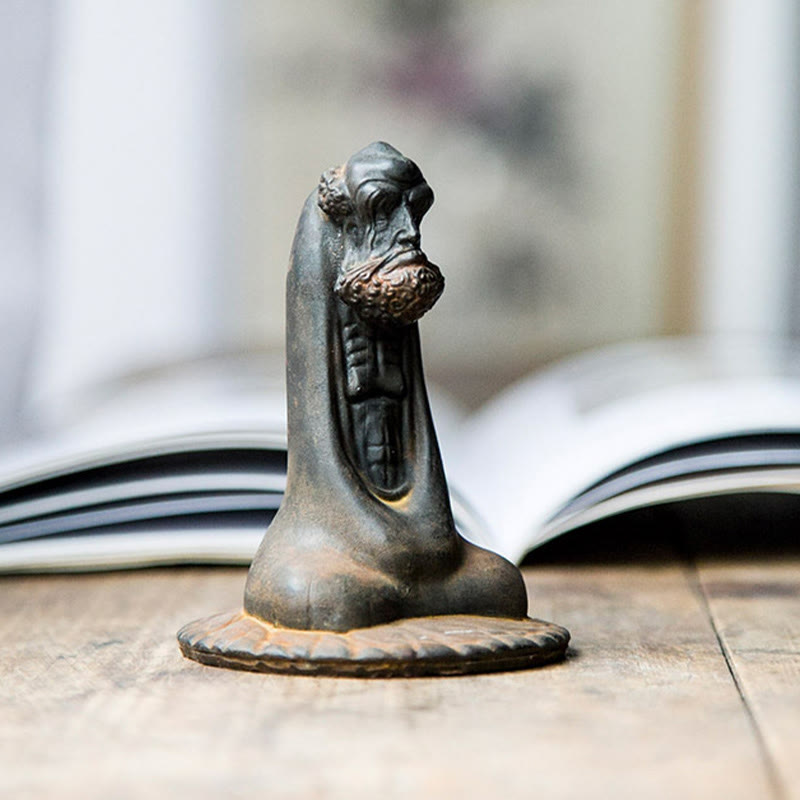 Buddha Statue Bodhidharma Eisen Rost Glücksbringer