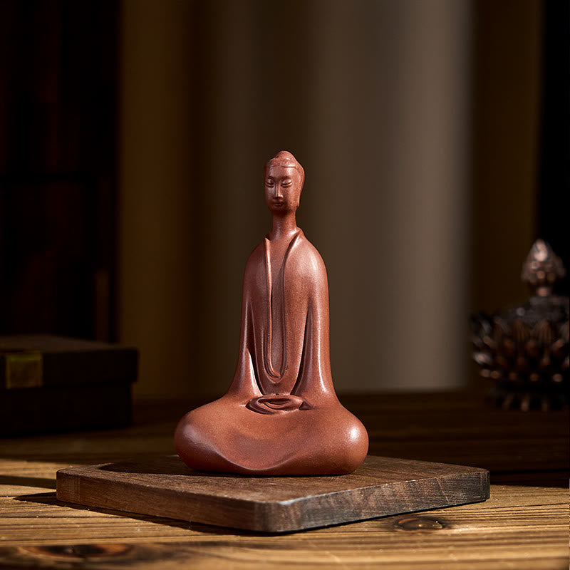 Buddha-Statue Formlos Lila Ton Serenität Glücksbringer