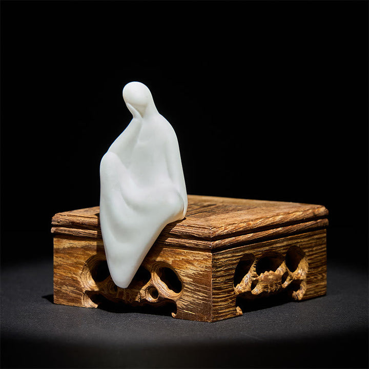 Buddha Statue Formlos Wenge Holz Feng Shui