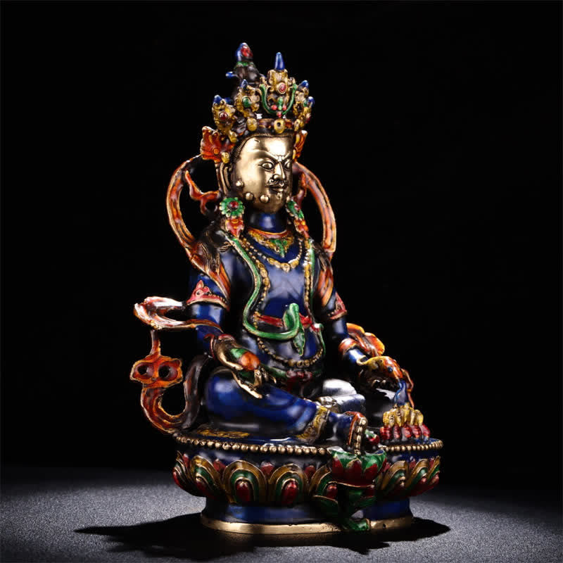Buddha Statue Gelber Jambhala Kupfer Serenität Feng Shui