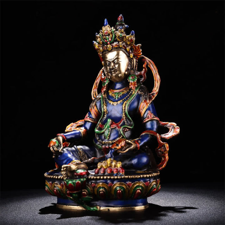 Buddha Statue Gelber Jambhala Kupfer Serenität Glücksbringer