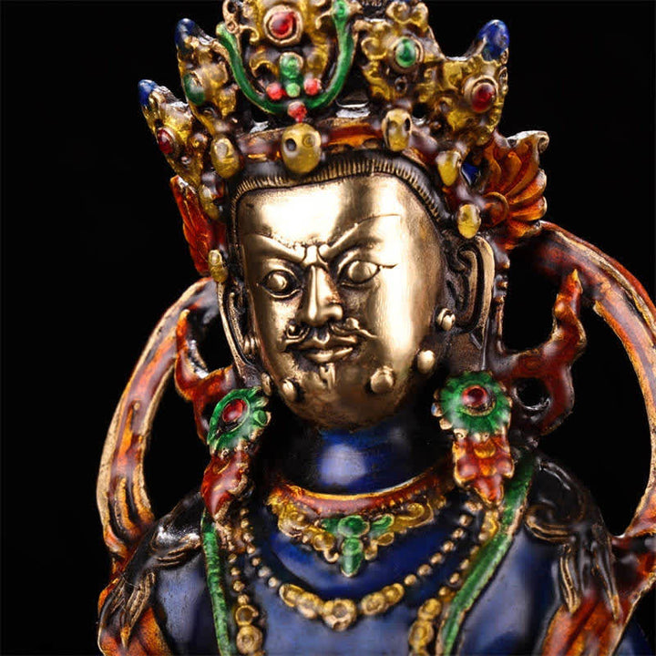 Buddha Statue Gelber Jambhala Kupfer Serenität Symbol