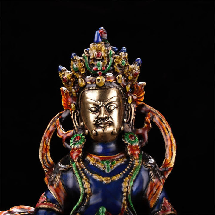 Buddha Statue Gelber Jambhala Kupfer Serenität Wohnzimmer
