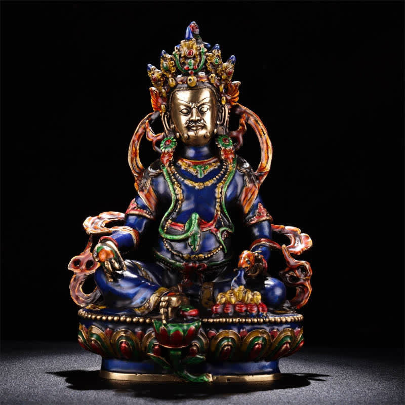 Buddha Statue Gelber Jambhala Kupfer Serenität