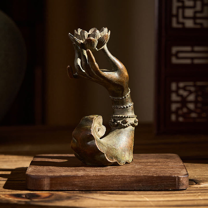 Buddha Statue Hand Lotus Legierung Geschenk