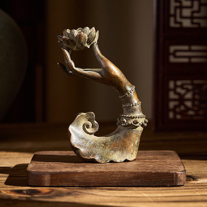 Buddha Statue Hand Lotus Legierung Wohnzimmer