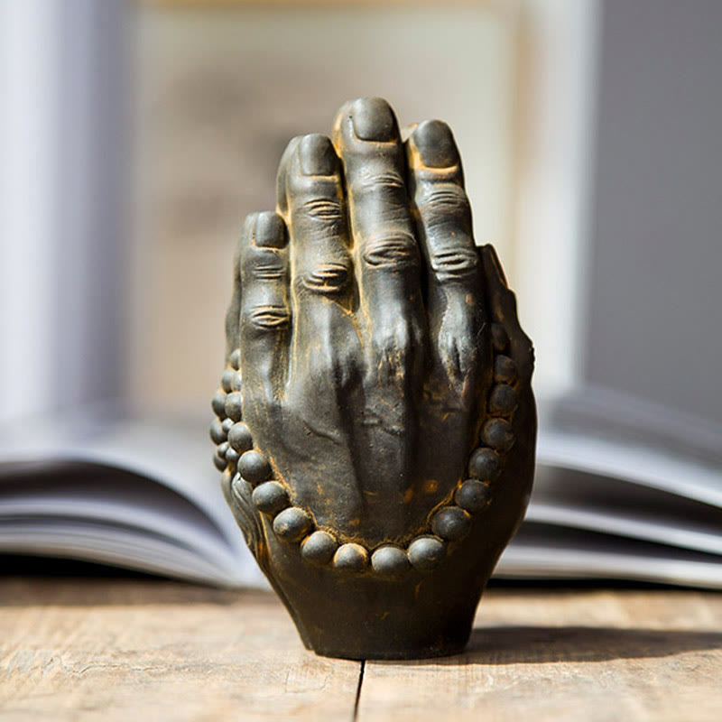 Buddha Statue Hand Namaste Rost Feng Shui