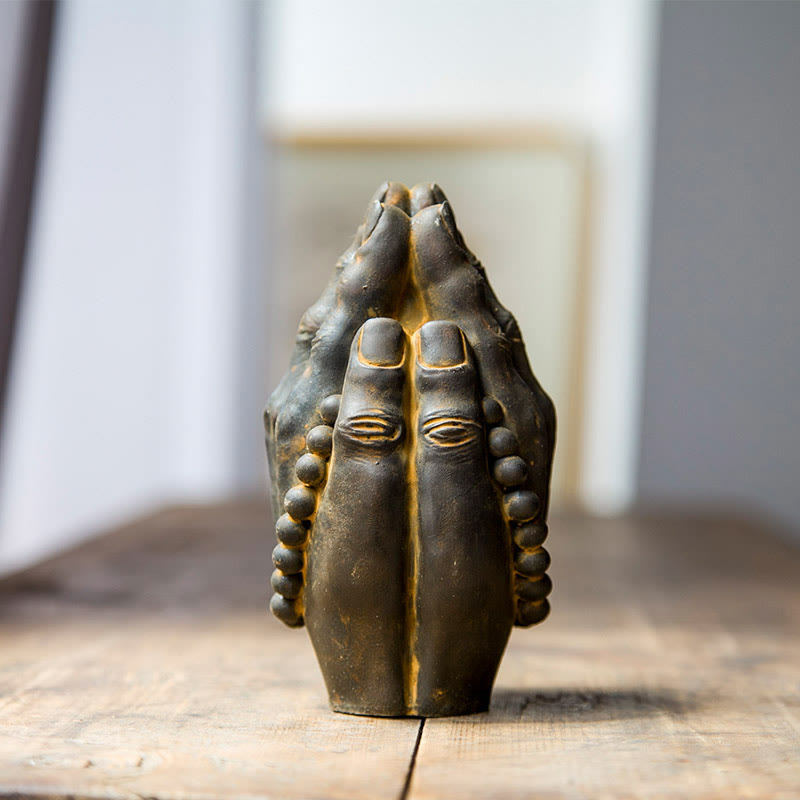 Buddha Statue Hand Namaste Rost