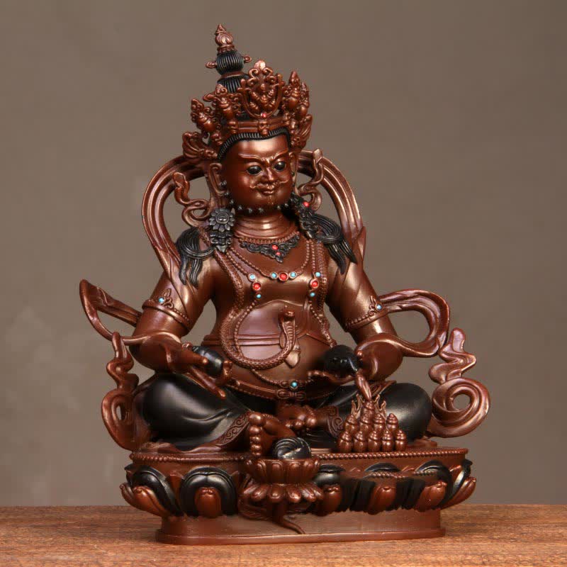 Buddha Statue Jambhala Gelb Kupfer Wohlstand Feng Shui