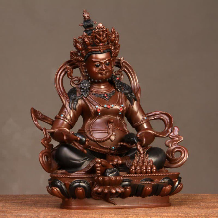 Buddha Statue Jambhala Gelb Kupfer Wohlstand Feng Shui