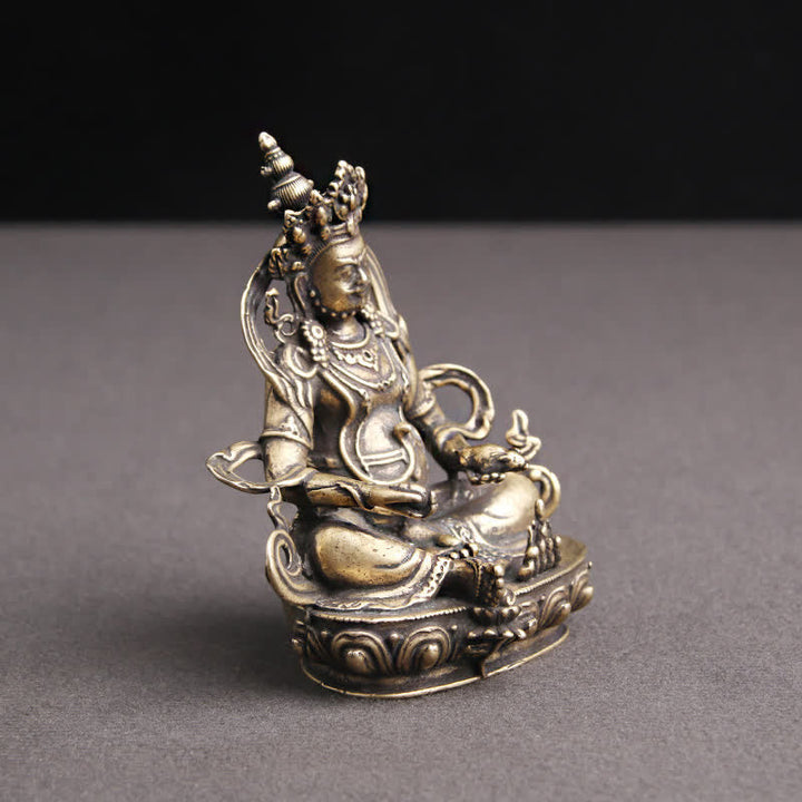 Buddha Statue Jambhala Kupfer Gelb Geschenk