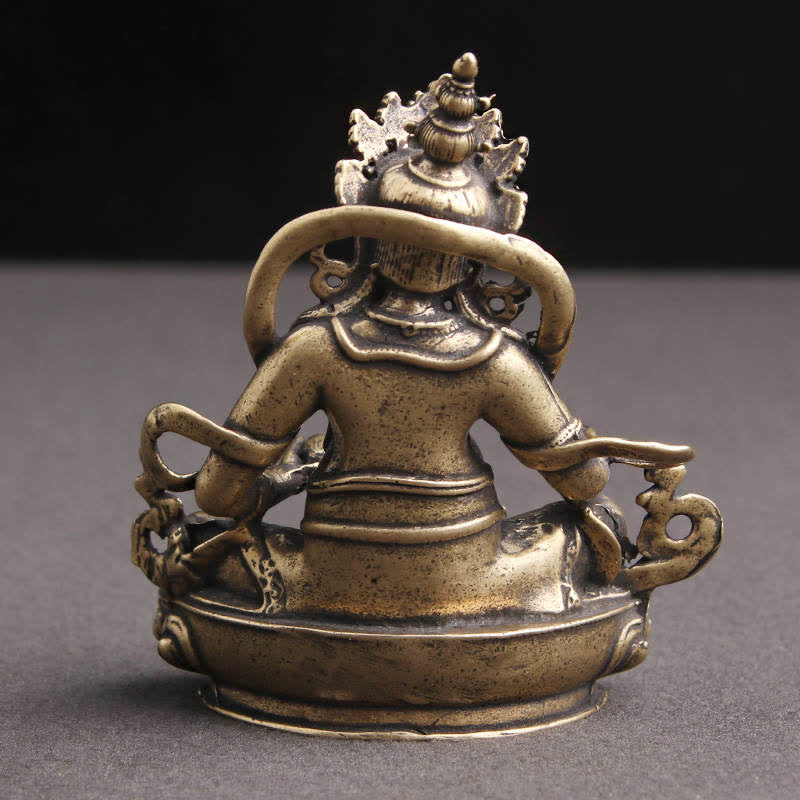 Buddha Statue Jambhala Kupfer Gelb Glücksbringer