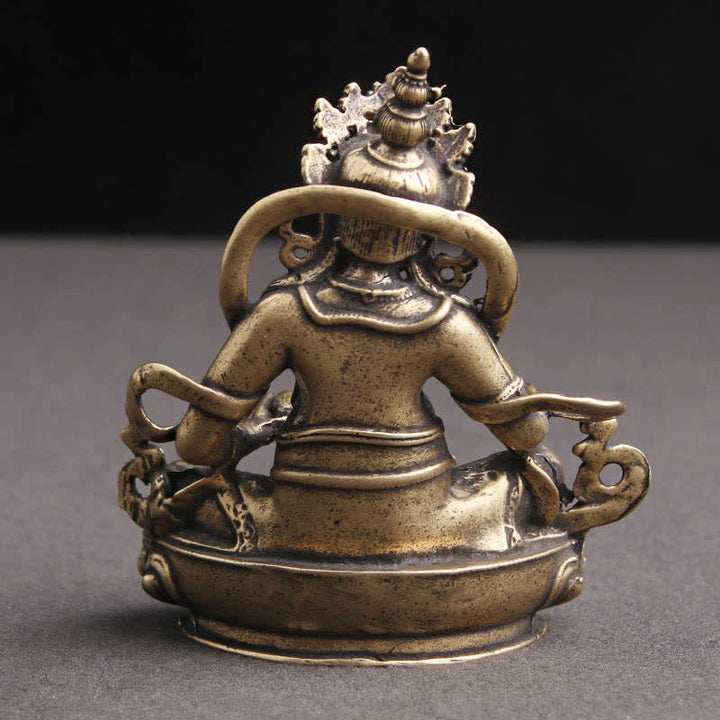 Buddha Statue Jambhala Kupfer Gelb Glücksbringer