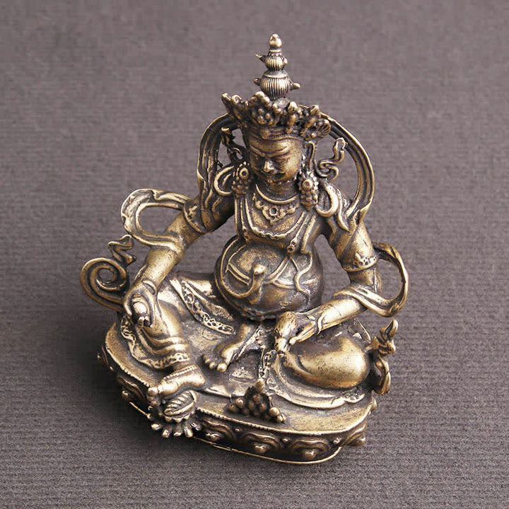 Buddha Statue Jambhala Kupfer Gelb Wohnzimmer