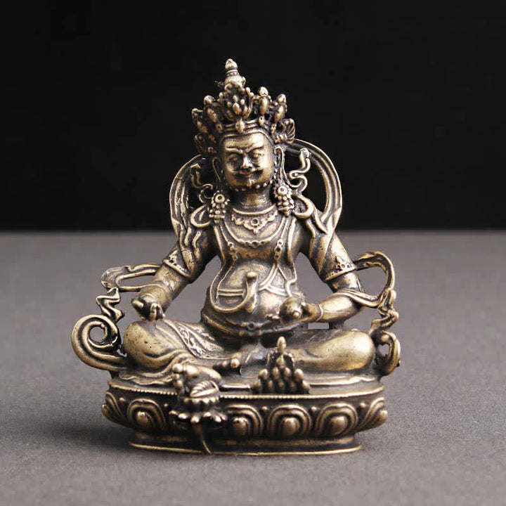 Buddha Statue Jambhala Kupfer Gelb