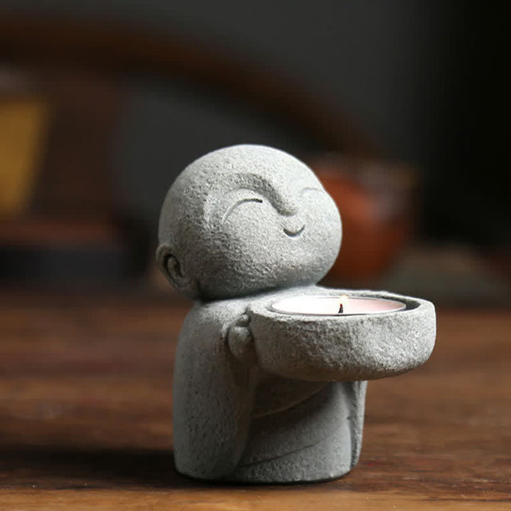 Buddha Statue Kerzenhalter Harz Meditation Symbol
