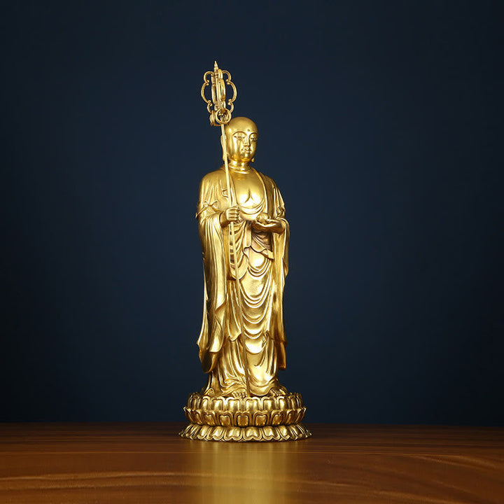 Buddha Statue Ksitigarbha Bodhisattva Kupfer Deko