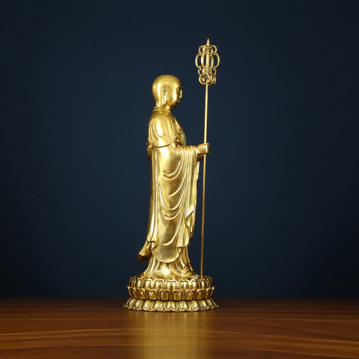 Buddha Statue Ksitigarbha Bodhisattva Kupfer Geschenk