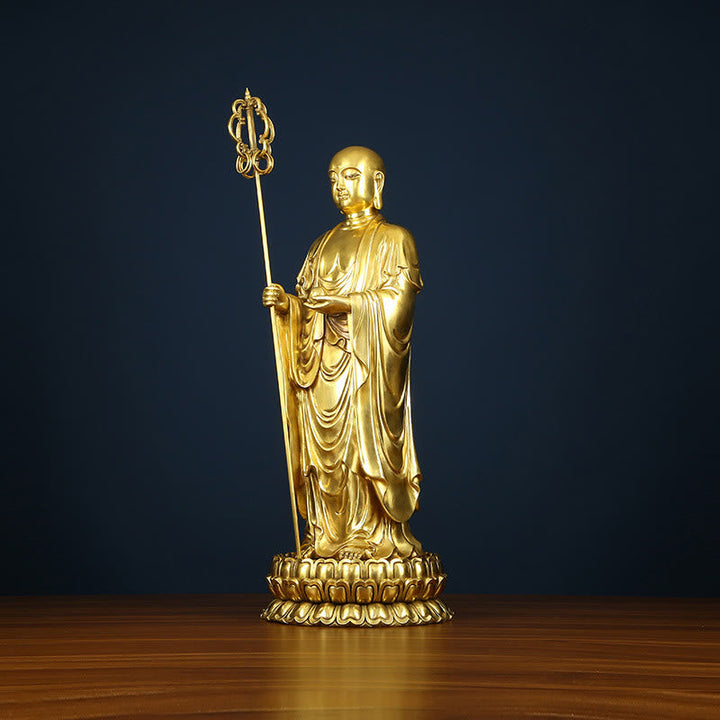 Buddha Statue Ksitigarbha Bodhisattva Kupfer Wohnzimmer