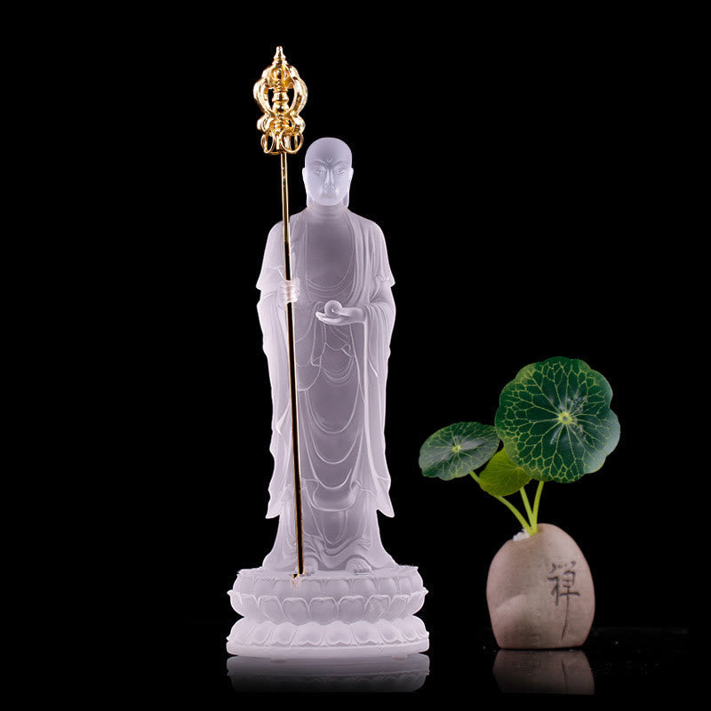 Buddha Statue Ksitigarbha Liuli Kristall Deko