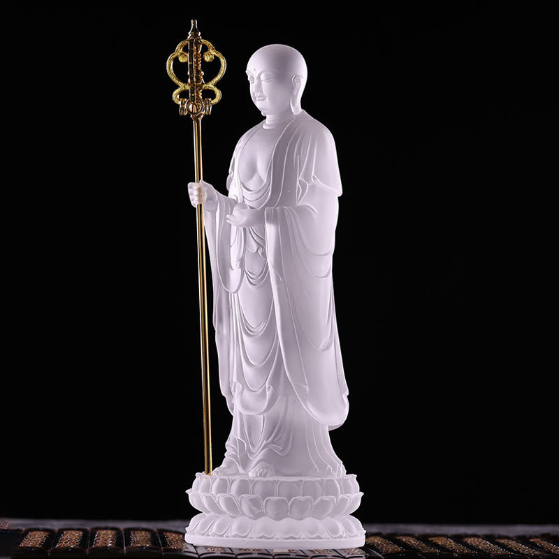 Buddha Statue Ksitigarbha Liuli Kristall Geschenk