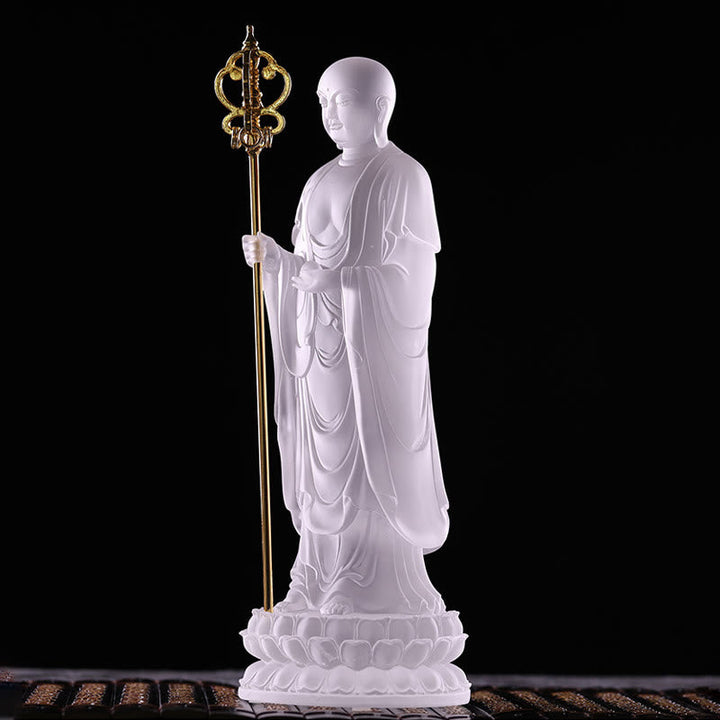 Buddha Statue Ksitigarbha Liuli Kristall Geschenk
