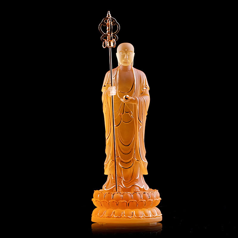 Buddha Statue Ksitigarbha Liuli Kristall Symbol
