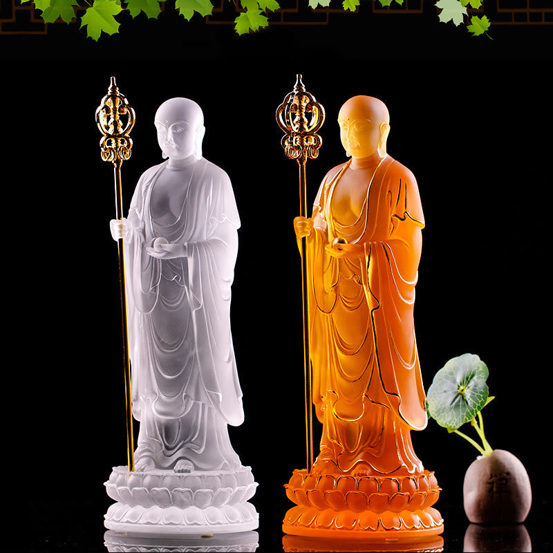 Buddha Statue Ksitigarbha Liuli Kristall