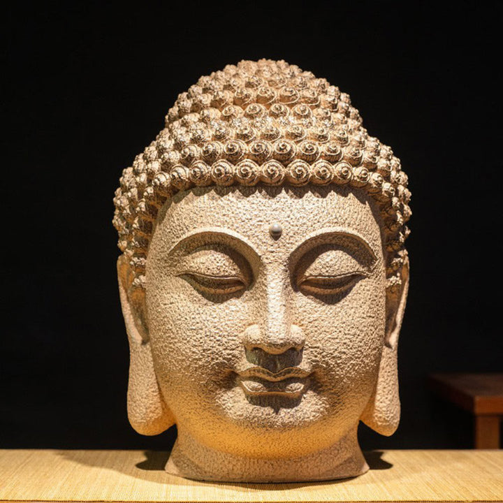 Buddha-Statue Meditation Kopf Harz Zen Feng Shui