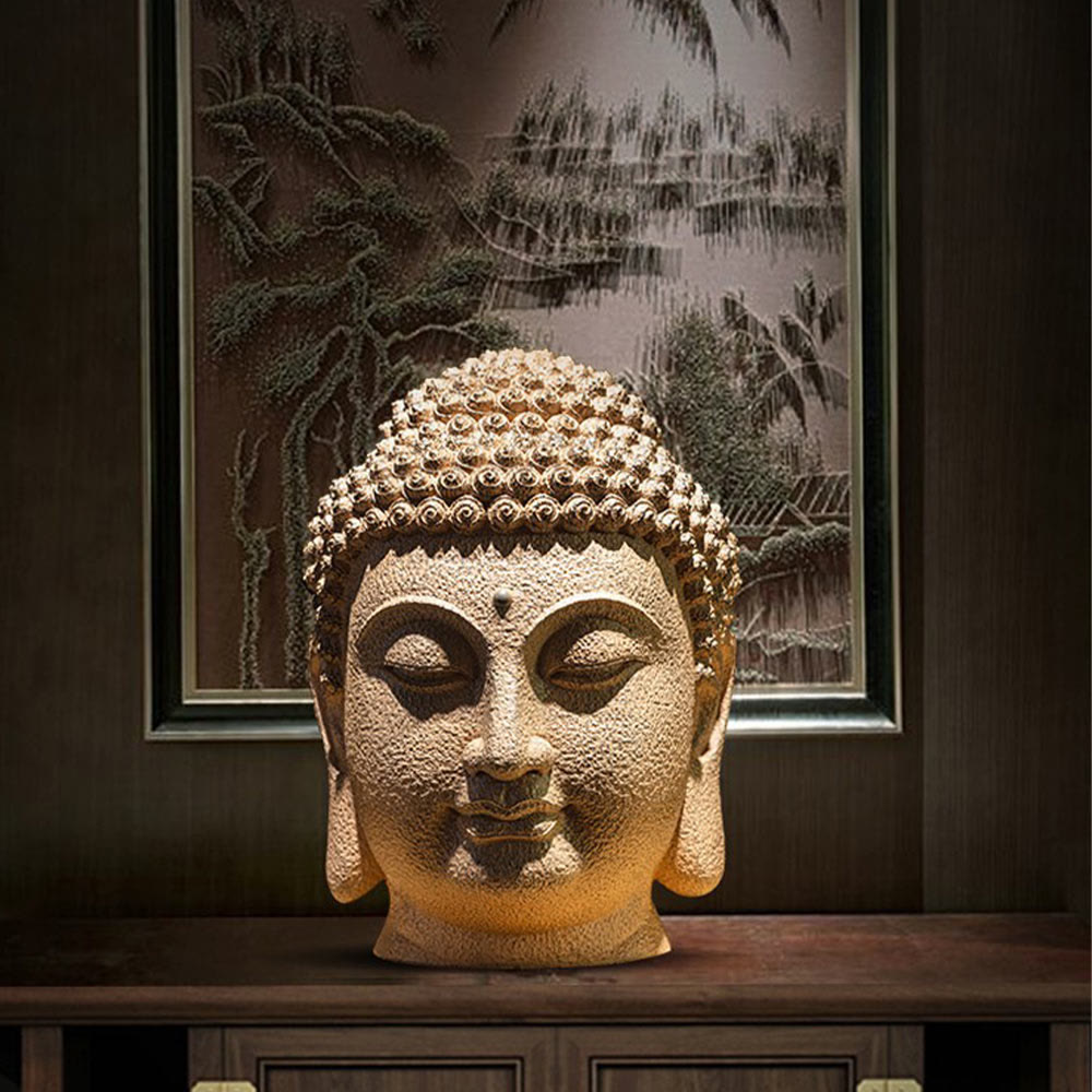 Buddha-Statue Meditation Kopf Harz Zen Geschenk